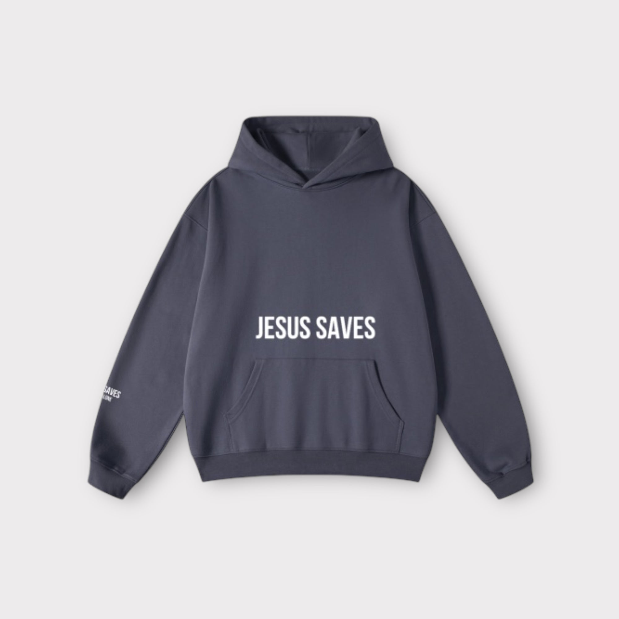 JESUS SAVES X CHRIST ALONE HOODIE | CHARCOAL